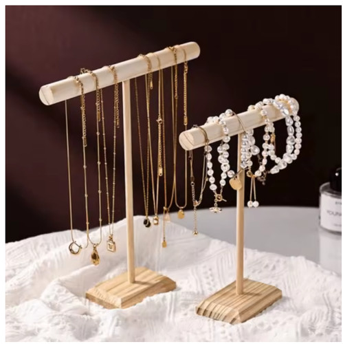 Wooden bar bracelet display - t-bar,