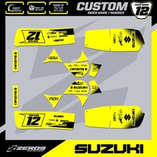 SUZUKI LT50 QUAD 84-99 GRAPHICS DECAL STICKER KIT BLOCK YELLOW/BLACK