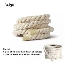 2 Pairs 5/12mm Thick Rope Braided Shoelaces for Trainers  No-Punch Needed UK