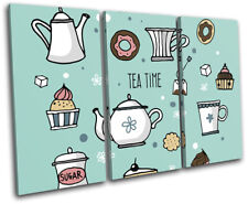 Retro Tea Room Cafe Display Sign Vintage TREBLE CANVAS WALL ART Picture Print