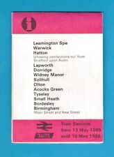 Pocket Train Timetable - BR & WMPTE - Leamington Solihull Birmingham - May 1985