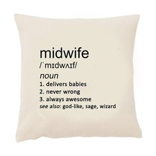 Midwife Cushion Cover Funny Square Midwifery Nurse Hospital Thank You Gift
