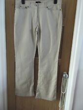 BEIGE GOLD THREAD STRETCH LADIES JEAN STYLE TROUSERS EU 46 APPROX UK 18 33L 38 W