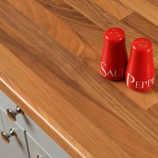 Walnut Block Laminate Kitchen Worktops 38mm, Wood Worktop Effect Edging Included