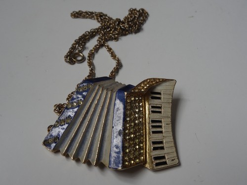 Vintage enamel accordion - , charm