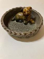 VINTAGE WADE 1ST SERIES WHIMSIES DOG IN BASKET TRINKET HOLDER