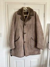 Mens Vintage Nurseys Leather & Real Sheepskin Coat Size 44 122 Cm