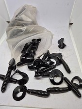 50 Pcs Curly Tail Grub Worm Soft Jelly Fishing Lure Swim Bait Jig Head 65mm 