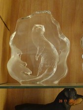 Mats Jonasson Art Glass otter sculpture signed 16.5cm Sweden crystal 3287