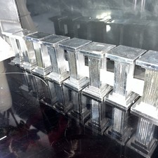 EIGHT VINTAGE SILVER CAKE PILLARS wedding Anniversary   excellent condition 