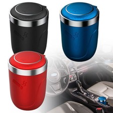 Auto Car Ashtray Cigarette Cup Ash Holder with LED Light Lid Portable/Detachable