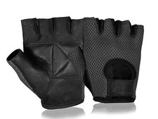 Half finger mesh - mesh, leather