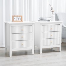 Pair of White Bedside Tables