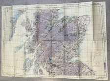 Original RAF War Map The Highlands Incl. RAF Bases Fantastic Condition Scotland