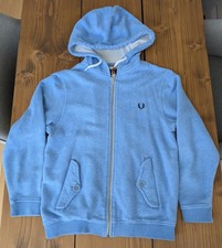 Child's Fred Perry Zip Up Hoodie Blue Size  Y S