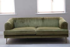 Enchanted 4 Seater Velvet Sofa with Formal Back Lime Green Velvet