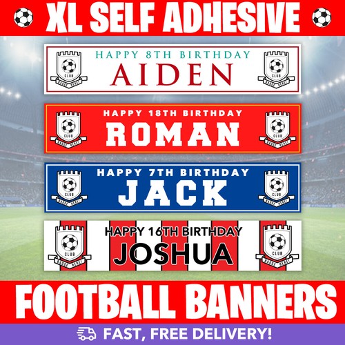 Personalised football banners - football,