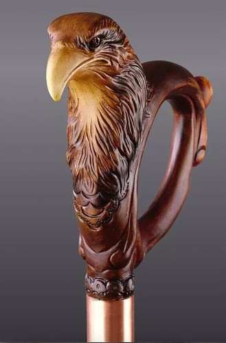Wooden walking stick hand