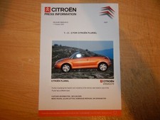 Genuine CITROEN PLURIEL CONCEPT UK press release + 7" x 5" photo 17th Oct 2000