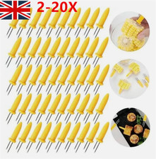 2-20X Corn On The Cob Holders Stainless Steel Skewers Sweetcorn BBQ Prongs Forks