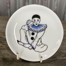 Vintage 1980s Pierrot Clown Finsbury Mini China Plate 80s Decor Retro 