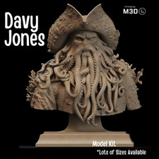 DAVY JONES - Resin Bust Kit  1:6 1:9 1:12  Unpainted Unassembled Figure CA3D