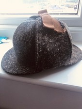 100% Wool Tweed Sherlock Holmes Museum Deerstalker Hunting SIZE Medium