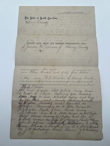 1899 horry county 100 acre - horry, 100-acre