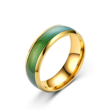 UK Colour Changing Mood Ring Stainless Steel Ring Men Women Band Jewelry Wedding