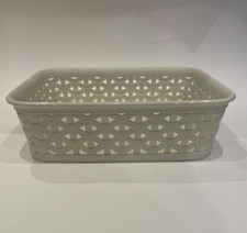Curver rattan weave tray ref.2045070, A6, Plastic Basket White / Cream