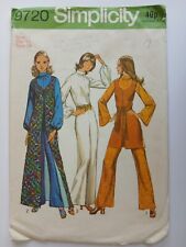 Vintage 1970s Boho Jumpsuit Waistcoat Sewing Pattern 36" Simplicity 9720