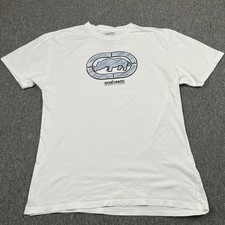 Ecko Unltd Shirt Mens Large White Rhino Logo Y2K Streetwear Graphic Skater Retro