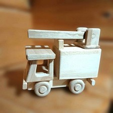 wooden fire engine toy solid