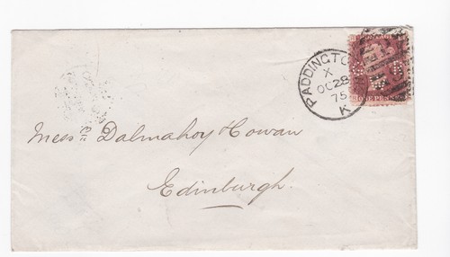 1875 perfin penny red - 1875,