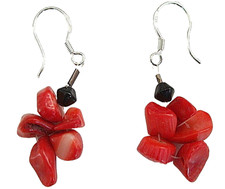 Real red coral gem chips