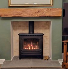 Solid oak fireplace mantel - oak,
