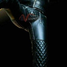 Men's Real Leather Pant Punk Kink Jeans Trousers BLUF Pants Bikers Breeches Cuir