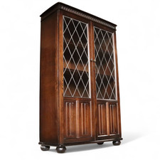 Vintage Oak Glazed Bookcase /