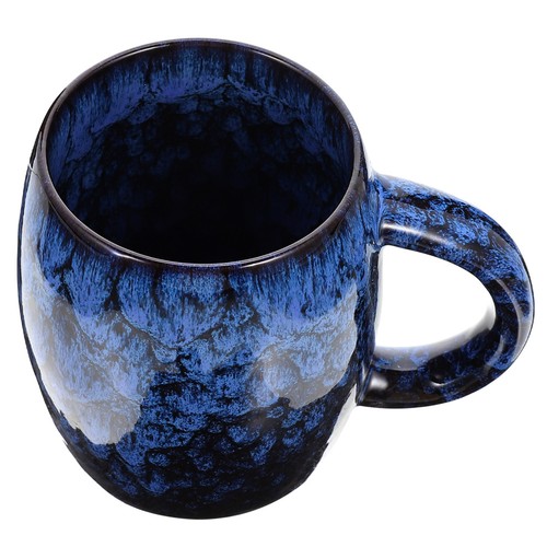 Vintage blue ceramic milk mug - blue,