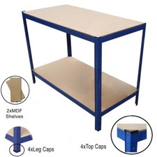 Garage Workbench / Heavy Duty Steel Shed Work Bench / Blue Metal DIY Workbenches