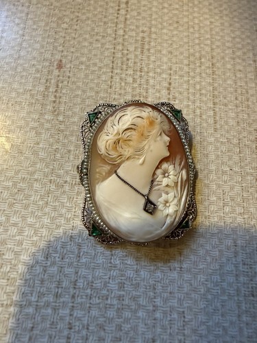Antique 1930s cameo - antique, brooch