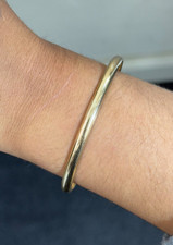 9CT gold solid plain bangle 21.2 grams 65mm diameter 4.9mm width £950