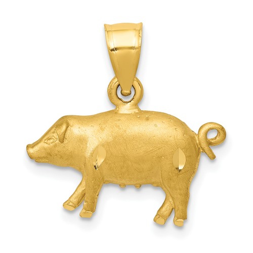 Pig pendant charm 18x19mm - pig,