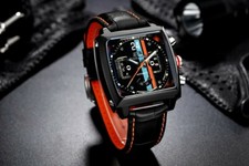 Watch Motorsport F1 Steve McQueen LE MANS style of 1970s wind up mechanism gift 