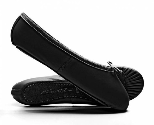 Katz black leather ballet - black,
