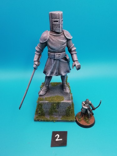 Painted knight statue tabletop - painted,