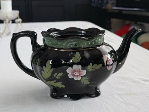 Old vintage black floral - old,