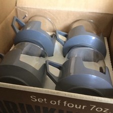 Vintage Set of Four 7 oz Pyrex Drinkups in Presentation Box (New Old Stock)