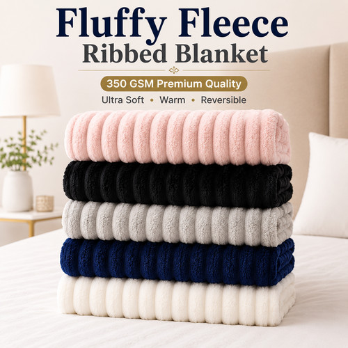 Fluffy fleece blanket ribbed - fluffy,