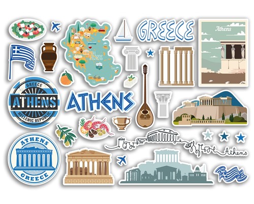 Sticker sheet athens vinyl - sticker,